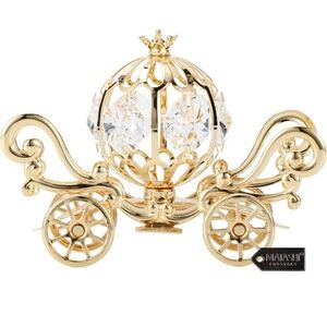 Matashi 24K Gold Plated Pumpkin Carriage – Crystal Studded Cinderella Coach